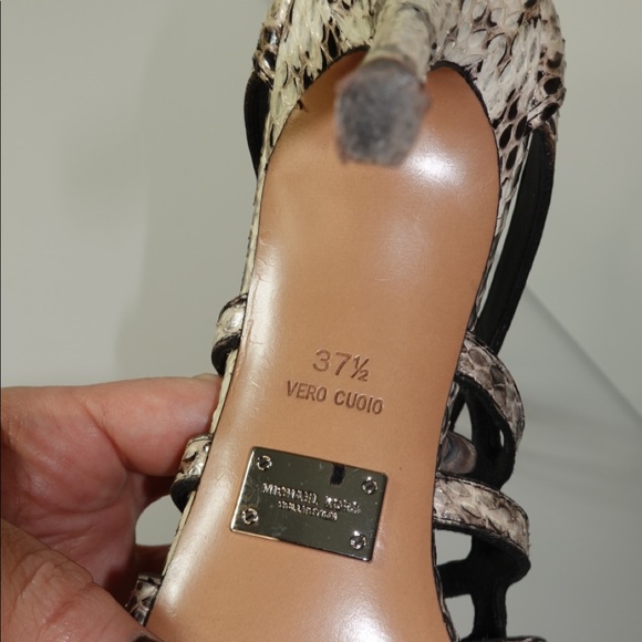 Michael Kors Snakeskin Lace-up High Heels 37.5 - Picture 4 of 7